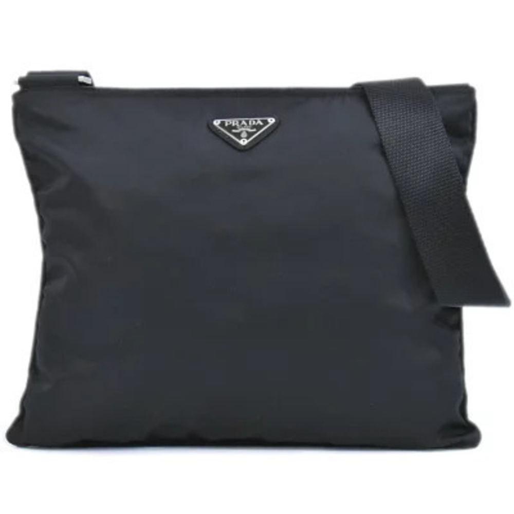 Prada Arque Vitello Daino Leather Hobo Shoulder Bag Black